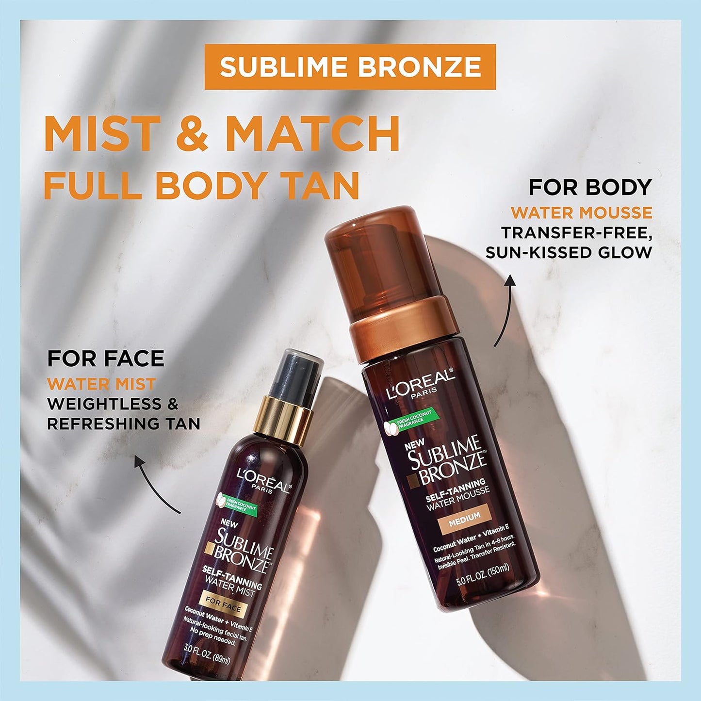 L'Oreal Paris Sublime Bronze - Mist para auto- bornceado de Cara, Water-Based Formula, 3 Ounce