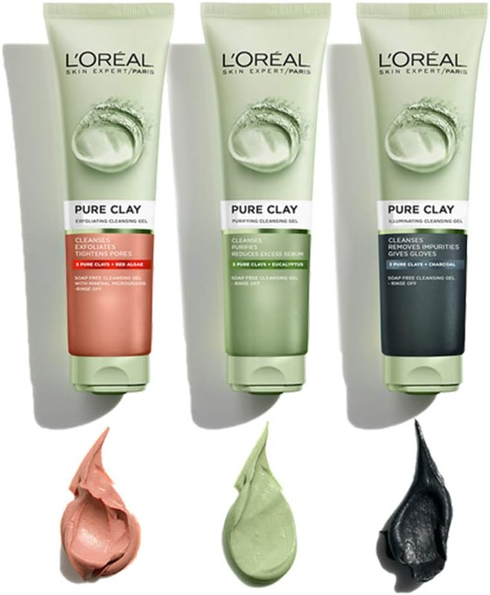 L'Oreal Paris Gel Limpiador Efecto Detox Arcillas Puras, 130 ml