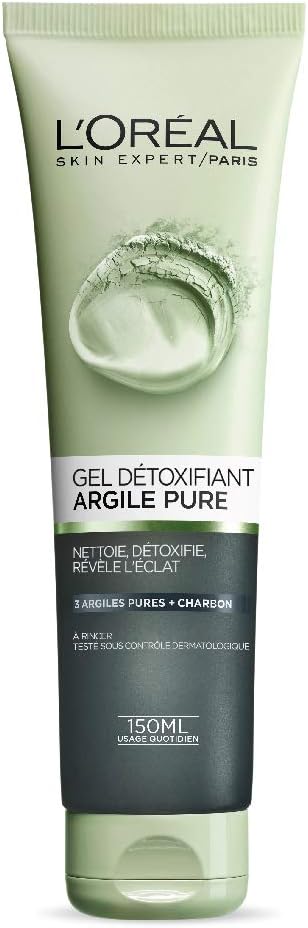 L'Oreal Paris Gel Limpiador Efecto Detox Arcillas Puras, 130 ml