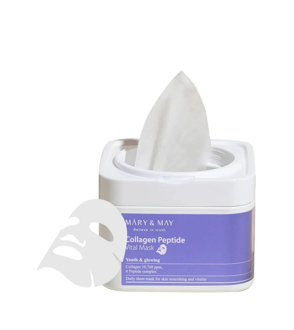 Mary & May Collagen Peptide Vital Mask - Mascarilla con peptidos de colágeno lista para usarse