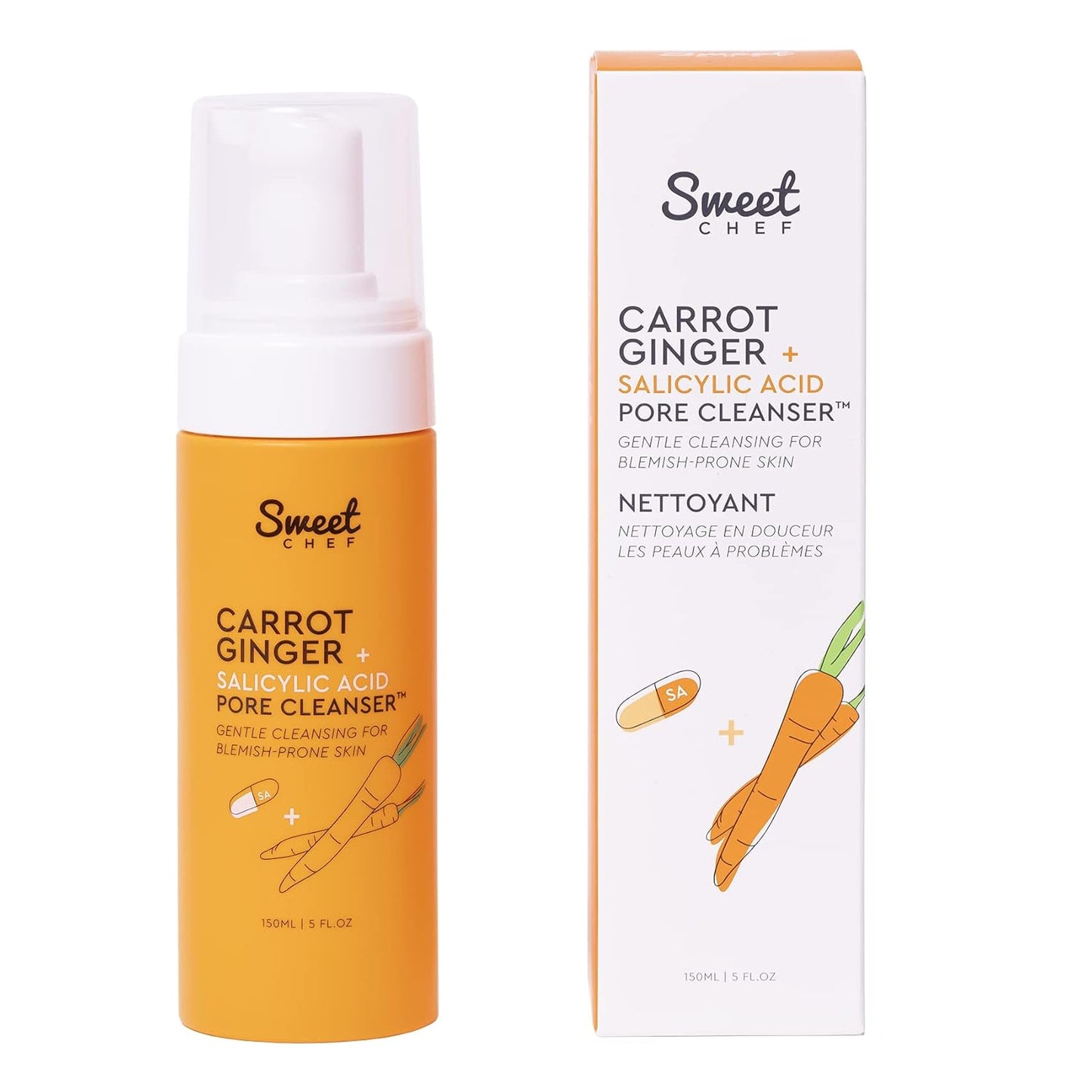 Sweet Chef Limpiador en espuma gengibre zanahoria 150ml