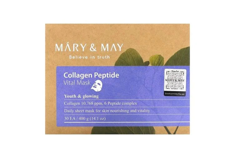 Mary & May Collagen Peptide Vital Mask - Mascarilla con peptidos de colágeno lista para usarse