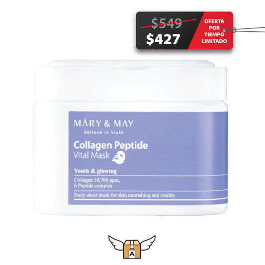 Mary & May Collagen Peptide Vital Mask - Mascarilla con peptidos de colágeno lista para usarse