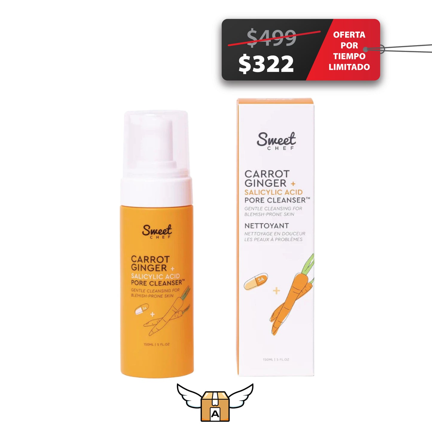 Sweet Chef Limpiador en espuma gengibre zanahoria 150ml